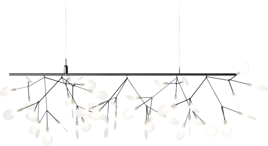 Front view Heracleum Endless Nickel Suspension Light